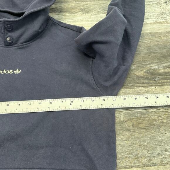 Adidas Originals Adibreak Future Blue Mens M Spell Out Logo Snap Pullover Hoodie - Picture 6 of 9